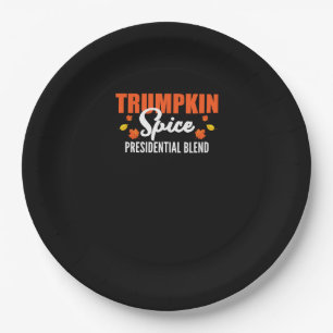 Trumpkin Spice Halloween Thanksgiving Funny Paper Plate