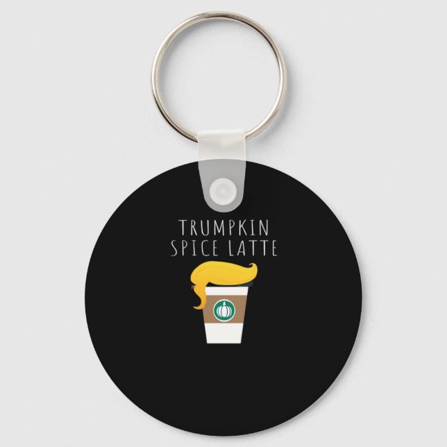 Trumpkin Spice Latte Funny Donald Joke Pumpkin Spi Key Ring (Front)