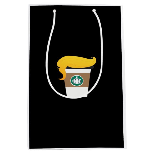 Trumpkin Spice Latte Funny Donald Joke Pumpkin Spi Medium Gift Bag (Front)