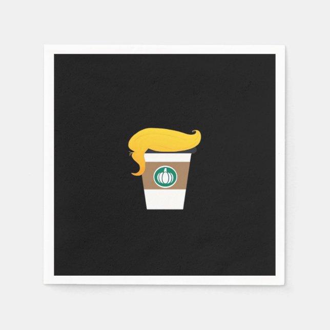 Trumpkin Spice Latte Funny Donald Joke Pumpkin Spi Napkin (Front)