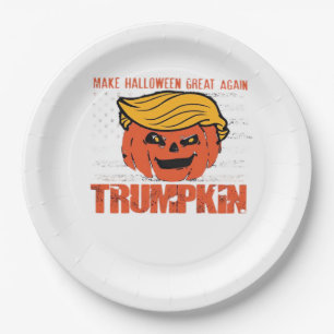 Trumpkin Usa Make Halloween Great Again Funny Paper Plate