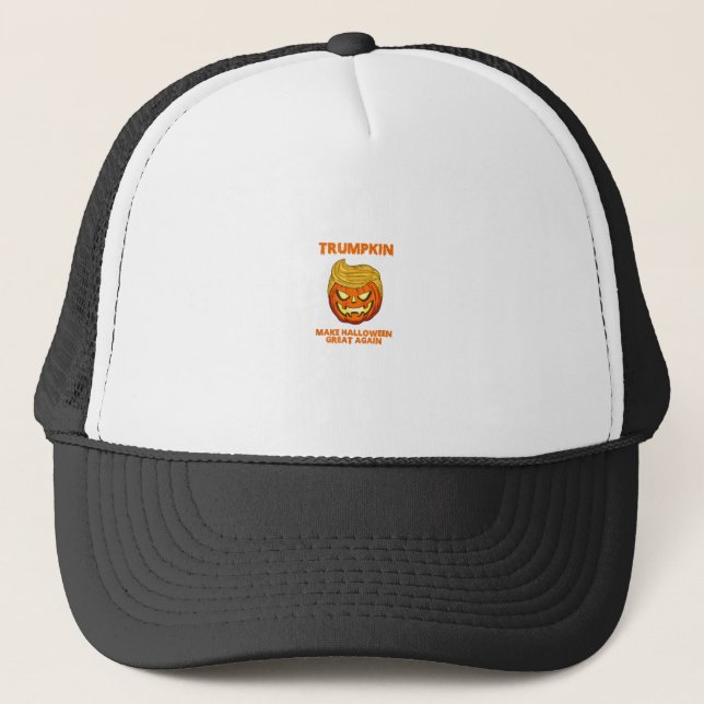 Trumpkin Usa Make Halloween Great Again Funny Trucker Hat (Front)