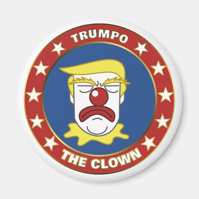 Trumpo the Clown - Donald Trump Cartoon Magnet (Front)