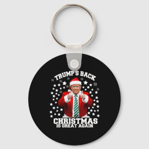 Trumps Back Christmas Is Great Again Funny Preside Key Ring