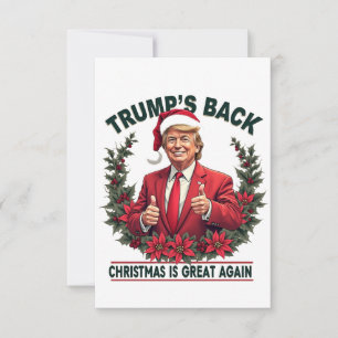 Trump's Back Christmas Is Great Again Santa Thank You Card