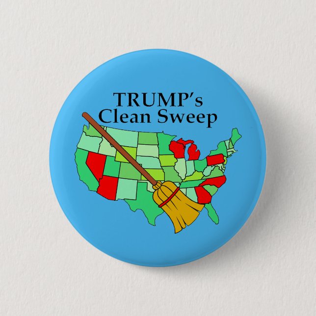 Trump's Clean Sweep 6 Cm Round Badge (Front)