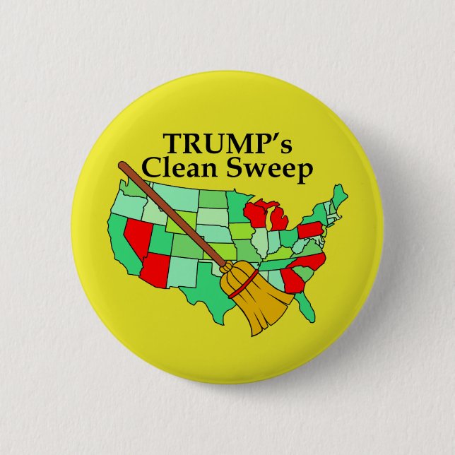 Trump's Clean Sweep 6 Cm Round Badge (Front)