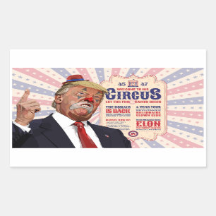 Trump's Clown Show Circus - Vintage Poster Design Rectangular Sticker