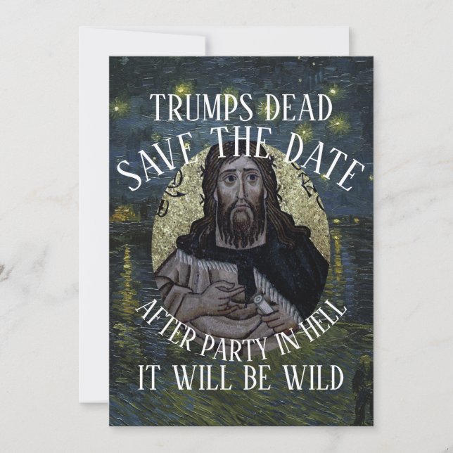 TRUMPS DEAD HG FV LF CELEBRATION PARTY LIFE TEE SAVE THE DATE (Front)