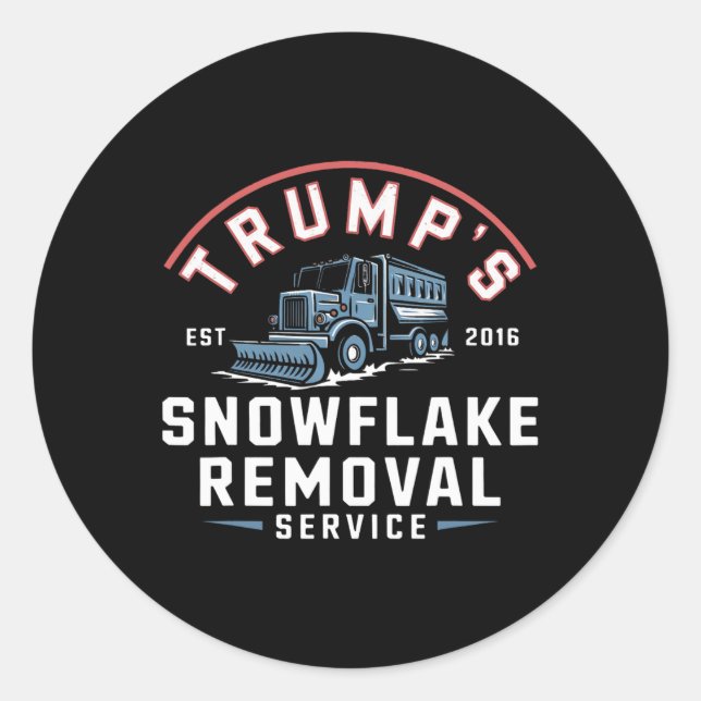 Trumps Snowflake Removal Service Funny Trump 2024  Classic Round Sticker (Front)