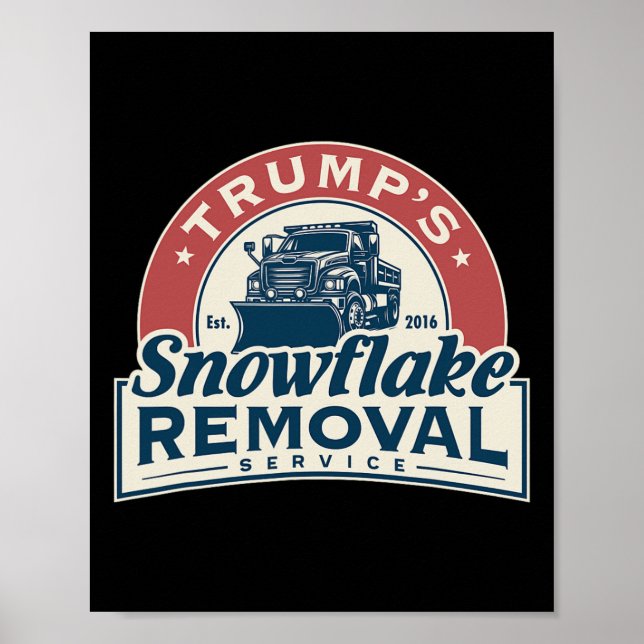 Trump's Snowflake Removal Service Funny Trump 2024 Poster (Front)