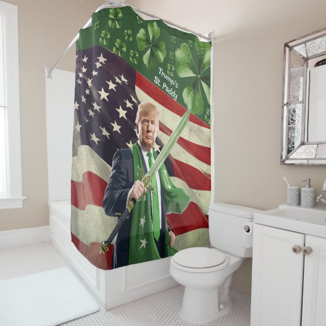 Trump's St. Paddy Shower Curtain (In Situ)