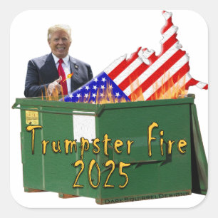 Trumpster Fire (oil paint texture) Square Sticker