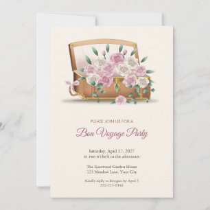 Trunk and Roses Bon Voyage Party Invitation