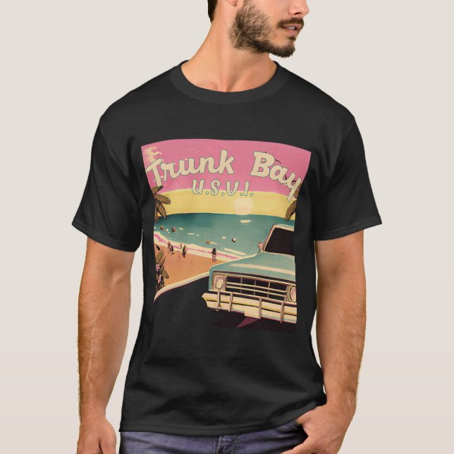Trunk Bay Retro Beach Vacation Souvenir Trunk Bay  T-Shirt (Front)