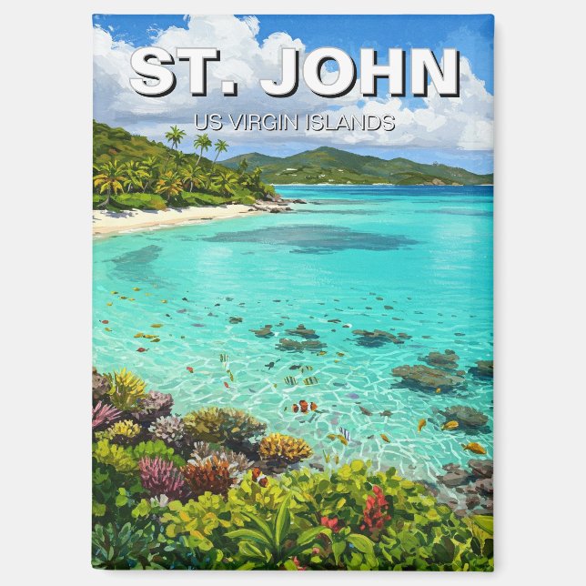 Trunk Bay St. John US Virgin Islands Magnet (Front)