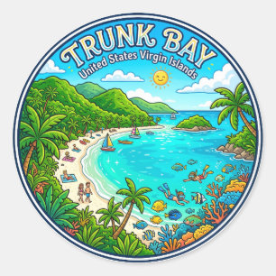 Trunk Bay United States Virgin Islands Classic Round Sticker