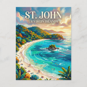 Trunk Bay US Virgin Islands Postcard