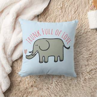 Trunk Full of Love Cute Elephant Doodle Cushion
