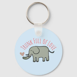 Trunk Full of Love Cute Elephant Doodle Key Ring