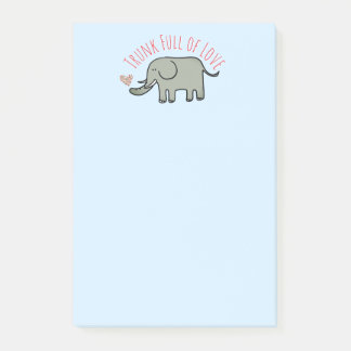 Trunk Full of Love Cute Elephant Doodle Post-it Notes