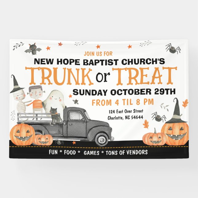 Trunk or Treat Banner  (Horizontal)