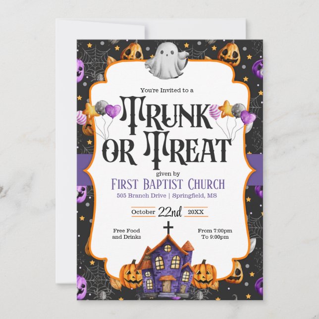 Trunk or Treat Church Invitation (Front)