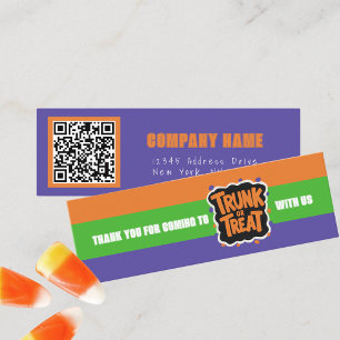 Trunk or Treat Colourful Halloween Thank You Mini Business Card