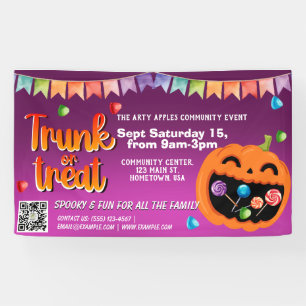 Trunk or Treat Halloween Banner qr code