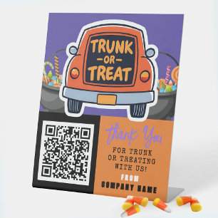 Trunk or Treat Halloween Business Thank You Pedestal Sign