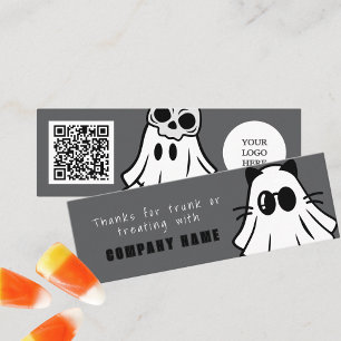 Trunk or Treat Halloween Cool Ghost Thank You Mini Business Card