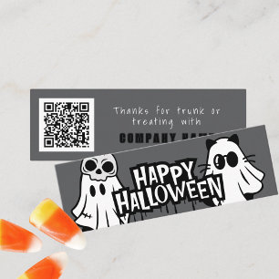 Trunk or Treat Halloween Cool Ghosts Thank You Mini Business Card
