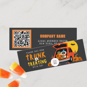 Trunk or Treat Halloween Ghoulish Guest Thank You Mini Business Card