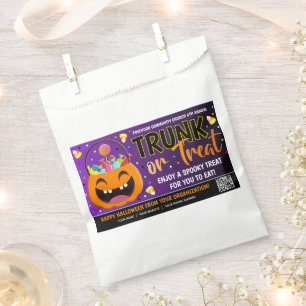 Trunk or Treat Halloween QR Code Treat Favour Bags