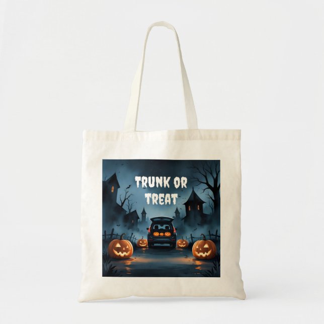 Trunk or Treat Halloween Tote Bag for Kids & Fam (Front)