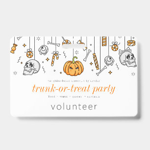 Trunk or Treat Modern Chic Halloween Party ID Badge