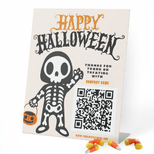 Trunk or Treat Skeleton Business Thank You Pedestal Sign