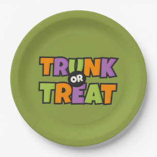 Trunk Treat QR Code Business Corporate Party Event Paper Plate
