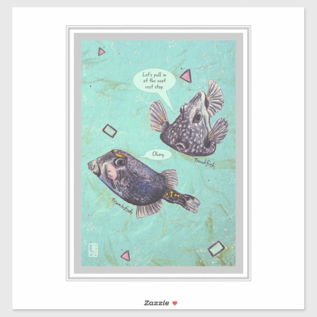 Trunkfish 14" x 14" Vinyl Suitcase Sticker (Sheet)