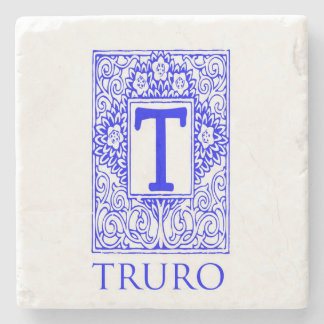 Truro Blue Monogram Stone Coaster