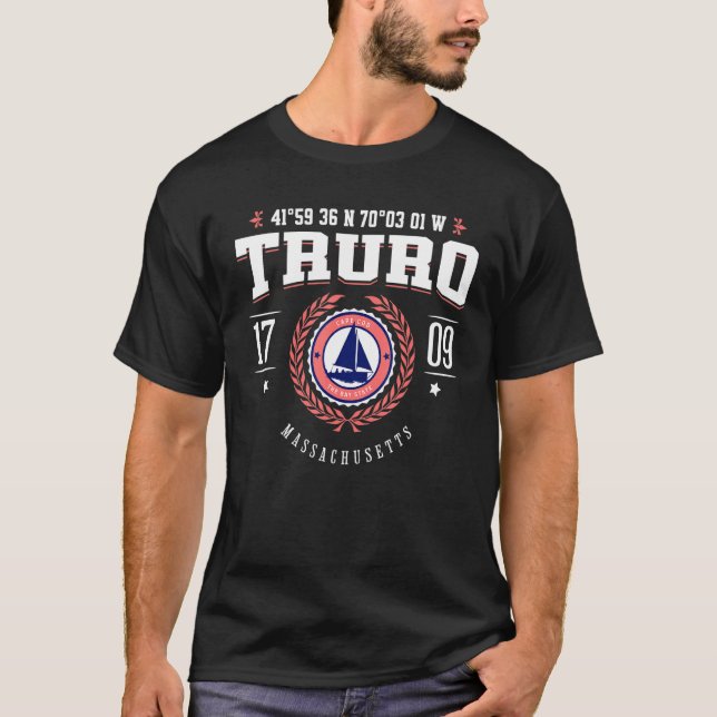 Truro Massachusetts Cape Cod MA Nautical Beach Sou T-Shirt (Front)