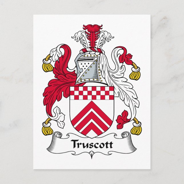Truscott Family Crest Postcard (Front)