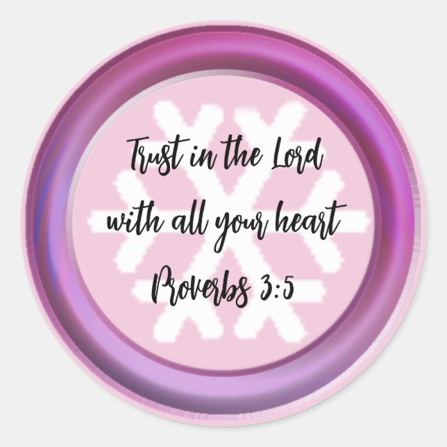 Trust Bible Verse Proverbs 3:5 Round Sticker (Front)