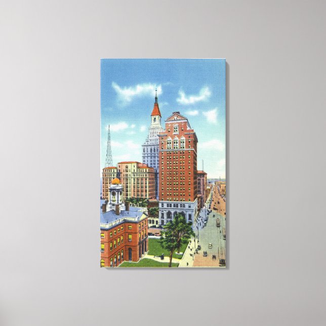 Trust Bldg and Travelers Tower View Canvas Print (Front)