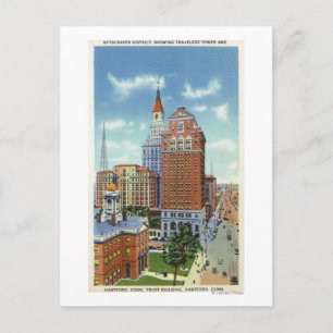 Trust Bldg and Travelers Tower View Postcard