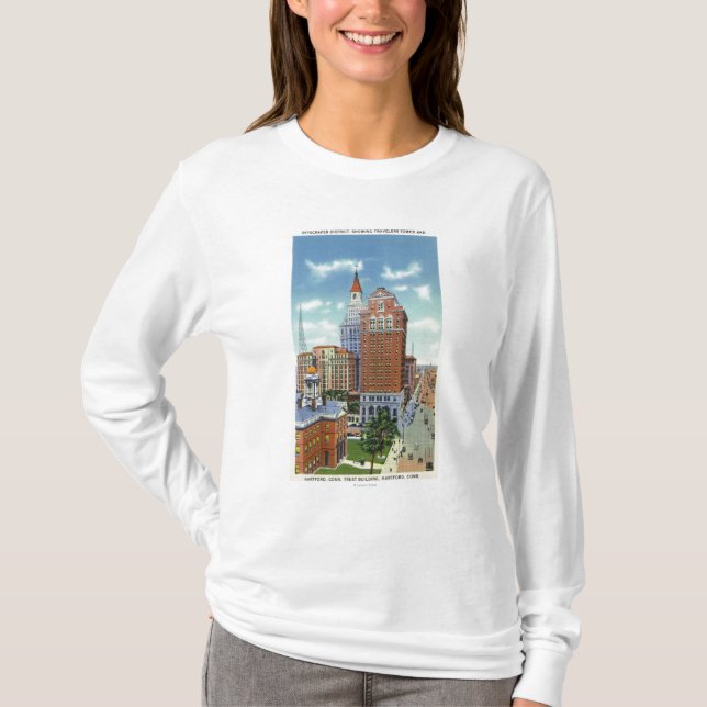 Trust Bldg and Travelers Tower View T-Shirt (Front)