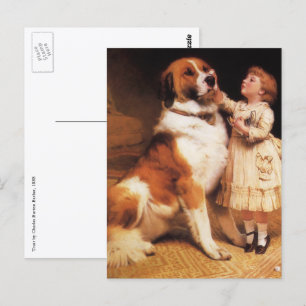 Trust by Charles Burton Barber, Saint Bernard Dog Postcard