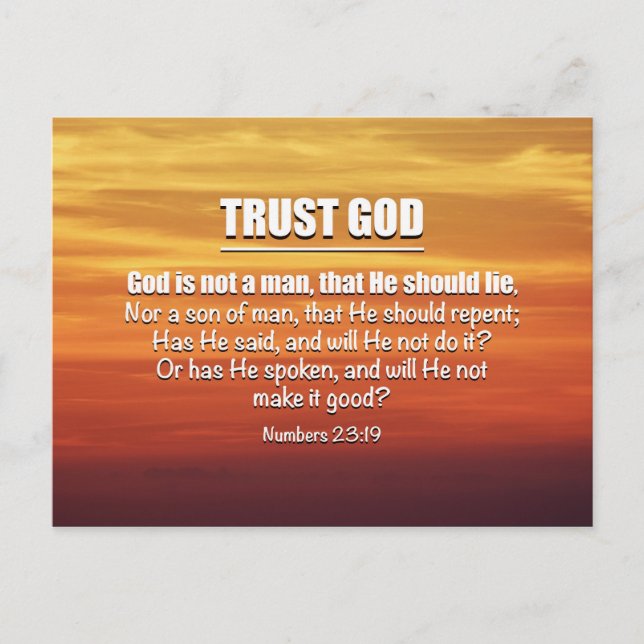 TRUST GOD | Christian Encouragement Postcard (Front)