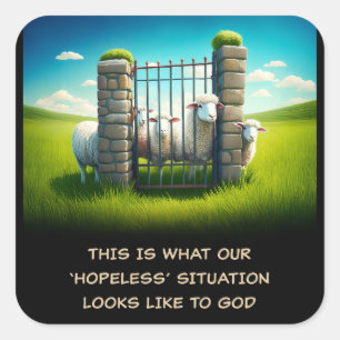 Trust God Christian Faith Encouragement  Square Sticker