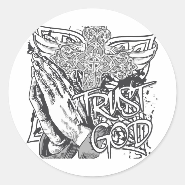 Trust God Classic Round Sticker (Front)